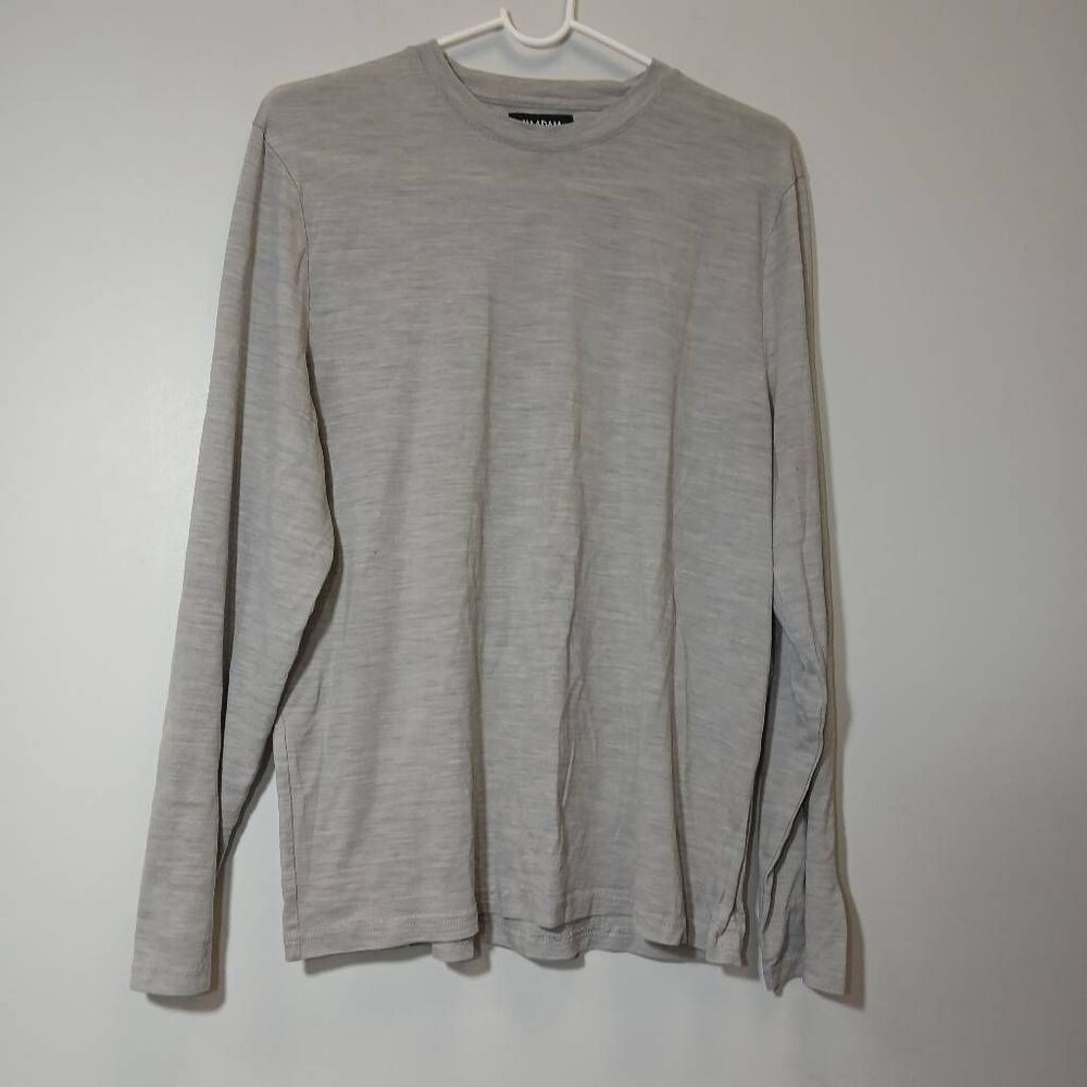Naadam mens large gray baselayer longsleeve tshirt wool moisture wicking